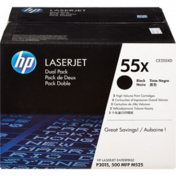 Картридж лазерный HP 55X CE255XD чер. пов.емк. для LJ P3015/M525(2шт/уп), комплект 2 шт