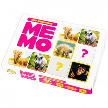 Игра настольная Десятое королевство 'Мемо. Мир животных', 50 карточек, картонная коробка