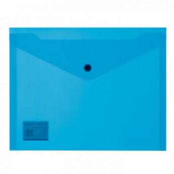 Папка-конверт на кнопке А5, 19х24, 180мкм, синий 10шт/уп, комплект 10 шт