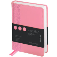 Ежедневник недатированный, A6, 160л., кожзам, Berlingo "Vivella Prestige", розовый