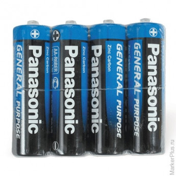 Батарейки PANASONIC AA R6 (316), комплект 4 шт., 1,5 В, комплект 4 шт