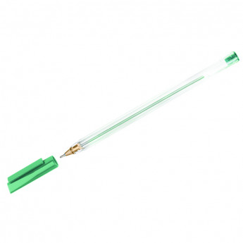 Ручка шариковая Стамм "РШ 800" зеленая, 0,7мм, прозрачный корпус, 50 шт/в уп
