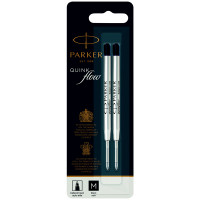Стержень шариковый объемный Parker 'QuinkFlow Ball Point' черный, 98мм, 1,0мм, метал.корпус, 2шт, блистер, комплект 2 шт