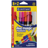 Фломастеры меняющие цвет Centropen "Duo Magic", 08цв+2, 10шт., 24 цвета, картон, европодвес