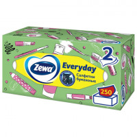 Салфетки косметические 2-слойные в картонном коробе, 250 штук, ZEWA Everyday, 8679, комплект 250 шт