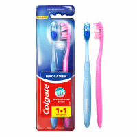 Зубная щетка НАБОР (1+1) COLGATE "Массажер", средней жесткости, FCN20845 Зубная щетка НАБОР (1+1) COLGATE "Массажер", средней жесткости, FCN20845
