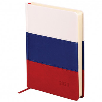 Ежедневник датированный 2020г., A5, 176л., кожзам, OfficeSpace "Flag", триколор