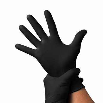 Перчатки одноразовые нитрилло-виниловые черные, размер L, 50 пар/уп
