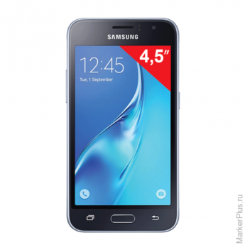 Смартфон SAMSUNG Galaxy J1, 2 SIM, 4,5", 4G (LTE), 2/5 Мп, 8 Гб, microSD, черный, пластик, SM-J120FZ