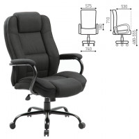 Кресло офисное BRABIX Heavy duty HD-002, усиленная конструкция, НАГРУЗКА до 200 кг, ткань