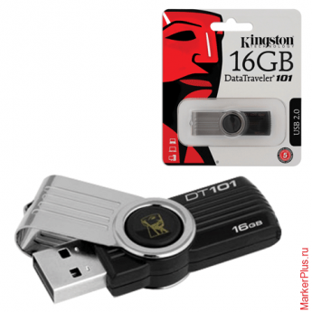 Флэш-диск 16 GB, KINGSTON DataTraveler DT101G2, USB 2.0, черный