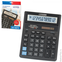 Калькулятор CITIZEN настольный SDC-888TII, 12 разрядов, двойное питание, 203х158 мм