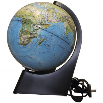 Глобус физико-политический рельефный Глобусный мир, 21см, с подсветкой на треугольной подставке