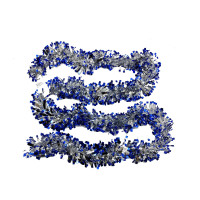 Мишура новогодняя, 2м, диаметр 9 см, цвет: синий/серебро HD-CT006