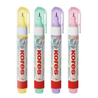 Корректирующая ручка 10г Kores Pastel ассорти:розовый, желтый, фиол ,мятный