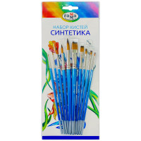 Набор кистей Гамма "Классические", 10шт., синтетика, круглые №1, 2, 3, 5, 8, плоские №2, 4, 6, 8, 10, блистер, европодвес, комплект 10 шт