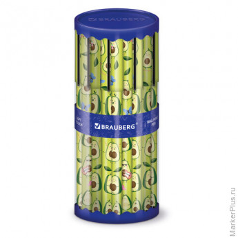 Ручка шариковая BRAUBERG SOFT TOUCH GRIP "AVOCADO", СИНЯЯ, мягкое покрытие, узел 0,7 мм, 143716