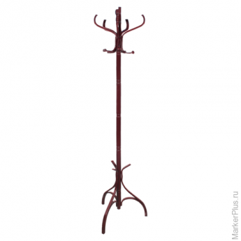 Вешалка-стойка BRABIX CR-9301, дерево, 1,8 м, крестовина, 5 крючков, цвет махагон, 601751