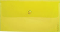 Папка-конверт на кнопке C6, 180мкм, желтая, 5 шт/в уп