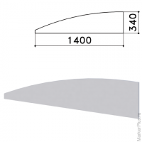 Экран-перегородка "Монолит", 1400х16х340 мм, цвет серый (КОМПЛЕКТ)