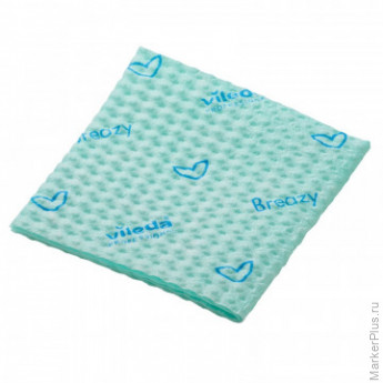 Салфетки хозяйственные Vileda Бризи 35,5x35см зеленые 25шт/уп 161619, комплект 25 шт