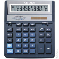 Калькулятор настольный Citizen SDC-888XBL, 12 разр., двойное питание, 158*203*31мм, синий