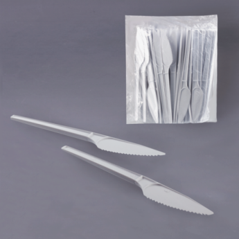 Одноразовые ножи, комплект 4000 шт. (20 упаковок по 200 штук), "Эконом", пластиковые, 165 мм, белые