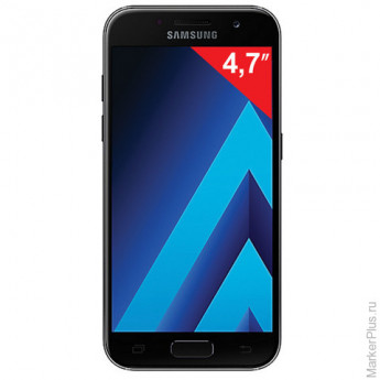Смартфон SAMSUNG Galaxy A3, 2 SIM, 4,7", 4G (LTE), 8/13 Мп, 16 ГБ, microSD, черный, сталь и стекло, 