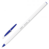 Ручка шариковая BIC Cristal UP, корпус белый, узел 1,2мм, линия 0,35мм, синяя, 949879