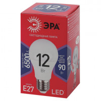 Лампа светодиодная ЭРА, 12(100)Вт, цоколь Е27, груша, холодный белый, 25000 ч, LED A60-12W-6500-E27, Б0045325