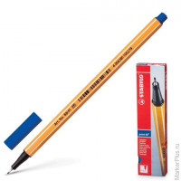Ручка капиллярная (линер) STABILO "Point", СИНЯЯ, корпус оранжевый, линия письма 0,4 мм, 88/41