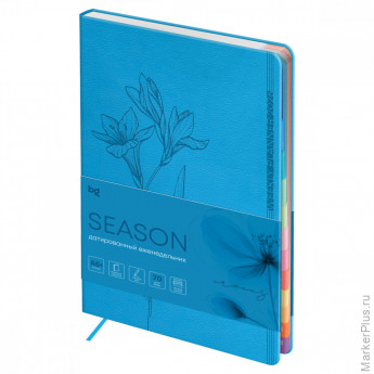 Еженедельник датированный 2026г., А6+, 80л., мягкий переплет, кожзам, BG "Season. Crocus", голубой, полноцветный вырубной блок Еженедельник датированный 2026г., А6+, 80л., мягкий переплет, кожзам, BG "Season. Crocus", голубой, полноцветный вырубной блок