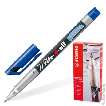 Маркер-ручка перманентная STABILO "Write", толщина письма 0,7 мм, синяя, 156/41