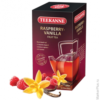 Чай TEEKANNE (Тикане) "Raspberry-Vanilla", фруктовый, малина/ваниль, 25 пакетиков
