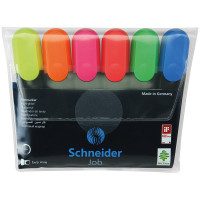 Набор текстовыделителей Schneider "Job" 6цв., 1-5мм, прозрачный чехол Набор текстовыделителей Schneider "Job" 6цв., 1-5мм, прозрачный чехол