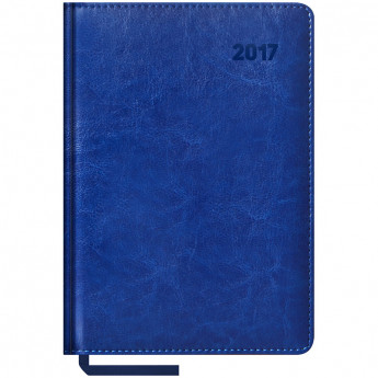 Ежедневник датированный 2017г., А5, 176л., кожзам, "Sarif", синий