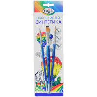 Набор кистей Гамма "Классические", 3шт., синтетика, круглые №3, 5, плоская №10, блистер, европодвес, комплект 3 шт
