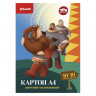 Картон цветной Комус Три богатыря 10л 10цв А4 мелован.папка