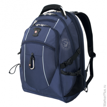 Рюкзак WENGER, универсальный, синий, серебристые вставки, 38 л, 34х23х48 см, 6677303408