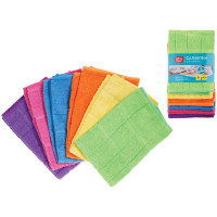 Салфетки для уборки OfficeClean "Универсальные", набор 6 шт., микрофибра, 40*40см, квадратное тиснение, комплект 6 шт