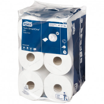 Бумага туалетная в мини-рулонах TORK SmartOne 2сл, 620 листов/рулон, белая 12 шт/в уп