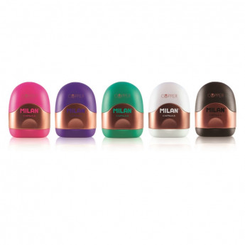 Точилка Milan CAPSULE Copper с контейнером, 1 отв-е, цвет в ассорти20165224CP