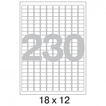 Этикетки самоклеящиеся Office Label 18х12 мм/230шт. на листе А4 50 листов, комплект 230 шт