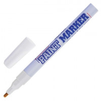 Маркер-краска лаковый (paint marker) MUNHWA 'Slim', 2 мм, БЕЛЫЙ, нитро-основа, алюминиевый корпус, SPM-05