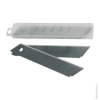 Лезвия для канцелярских ножей 18 мм, 10 шт в пластиковом пенале, комплект 10 шт