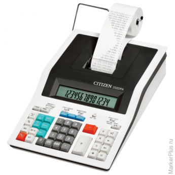 Калькулятор CITIZEN печатающий 350-DPA, 14 разрядов, 332х225 мм (бумажный ролик 110364, картридж 250