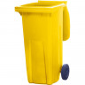Контейнер-бак мусорный 120л на 2-х колёсах с крышкой желтый