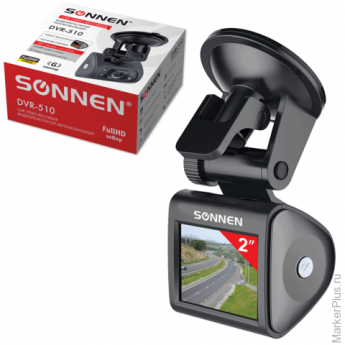 Видеорегистратор автомобильный SONNEN DVR-510, Full HD, 120°, экран 2'', microSDHC, HDMI, 352866