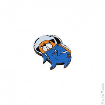 Значок деревянный MESHU "Space adventure", прямая УФ-печать, 2,8*3,9см
