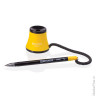 Ручка шариковая настольная BRAUBERG "СТЕНД-ПЕН N1", масляная основа, на пружинке, корпус черный/желтый, синяя, 141887